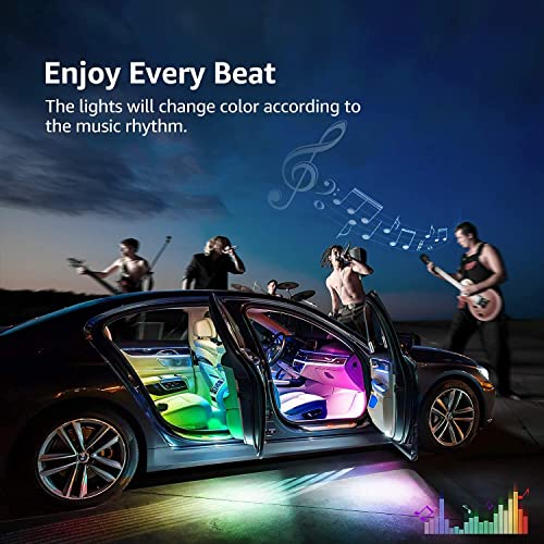 4PCS Car Interior LED Lights, 48LED RGB 12V Under Dash Lighting Kit - color: RGB 48 Lights