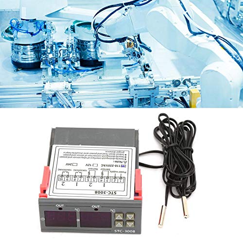 STC-3008 Dual Display Dual NTC Probe Sensor Digital Temperature Thermostat Controller(110-220V)
