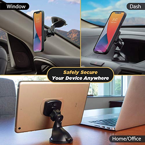 Scosche MAGWSM-2PXCES0 MagicMount Magnetic Suction Cup Phone Mount for Car Windshield/Dashboard, 360° Adjustable Magnet Head, Universal Phone Holder Compatible With iPhone, Samsung & More (Pack of 2) - size: 2 Pack, style: Window / Dash Suction