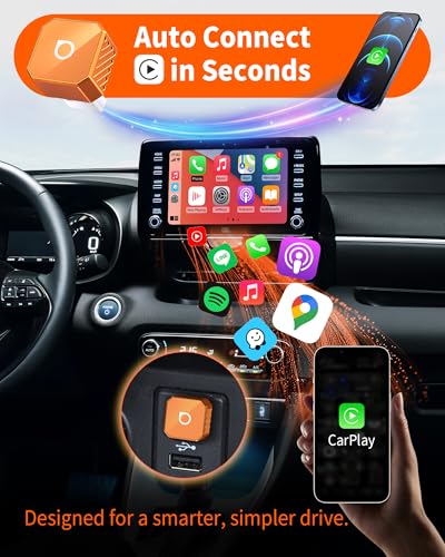 OTTOCAST Mini Pot 2-in-1 Wireless CarPlay & Android Auto Adapter (USB-A) - color: Orange 2 (USB-A)