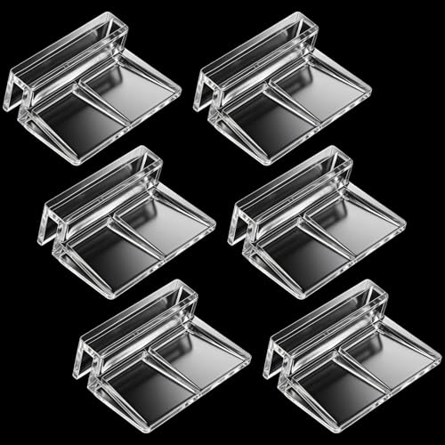6Pcs Aquarium Lid Clips 5mm Aquarium Glass Top Clips | Acrylic Clear Tank Lid Support Holder Clips for Rimless Aquariums