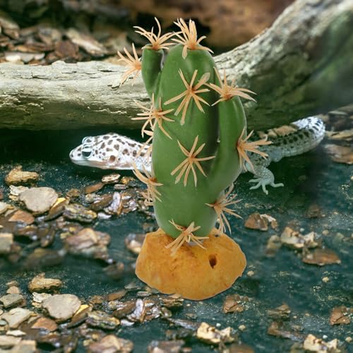 Mobestech Artificial Reptile Terrarium Plant Decor Plastic Resin Cactus for Lizard Tank Habitat Accessories Safe Water-Resistant Simulation Decoration for Reptile and Amphibian Enclosures