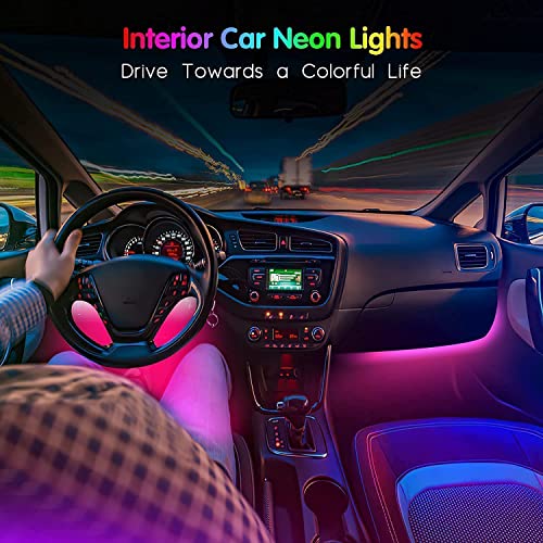 4PCS 48 LED Car Interior Lights, RGB Under Dash Lighting Kit - color: Multi-Color 48 Lights