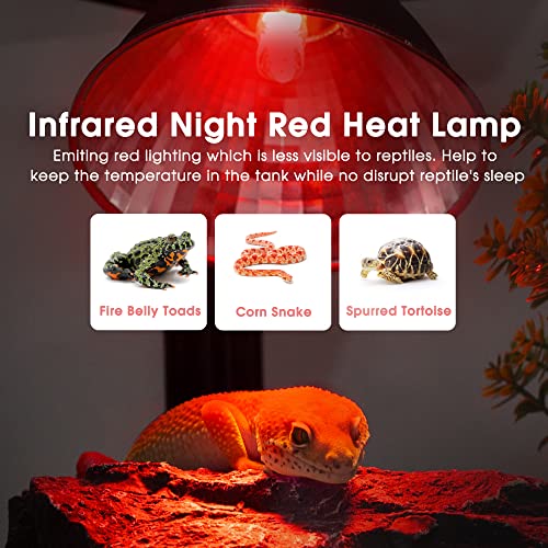 Briignite G9 Infrared Heat Lamp Bulbs for Reptile, Mini Reptile Light, Dimmable Night Red UVA Reptile Heat Lamp, 2 Pin Base Mini Heat Bulbs 50W, Bearded Dragon Turtle Lizard, 2Pack - color: Red, size: G9 Heat Bulb