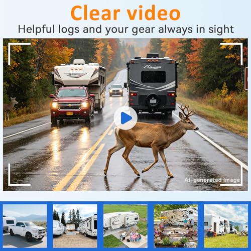 HD 1080P RV Backup Camera Wireless Easy Install: Plug-Play 7'' DVR Monitor - size: 7"+RV Camera for Furrion
