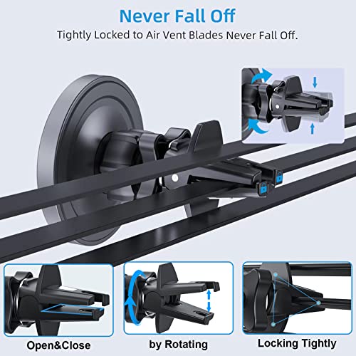 OHLPRO for MagSafe Car Mount Charger iPhone 15W Wireless Car Charger - color: Dark Gray