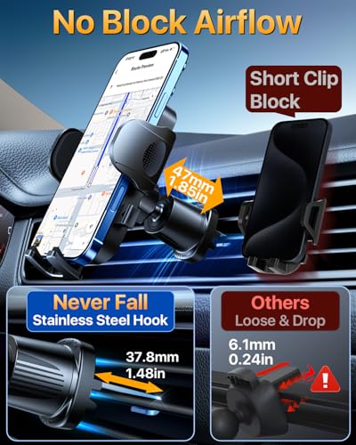 YRU True Military-Grade 360°Rotation Suction 2026 Ultimate Car Phone Holder - color: Matt Black