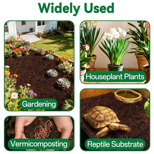 ZeeDix 10 Pcs Compressed Coco Coir Brick for Plants, Premium Organic Coconut Coir Bricks Coco Fiber Substrate Coco Coir Fiber Potting Soil with Low EC and pH Balance for Planting Gardening Reptiles - size: 10pcs
