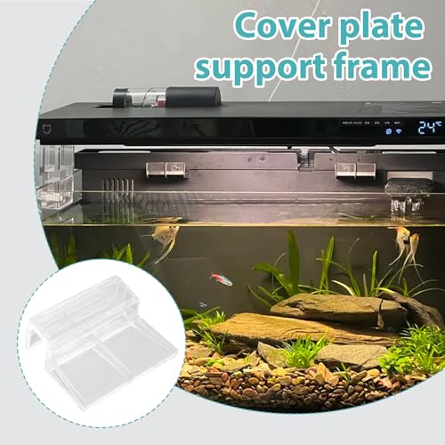 15 Pcs Rimless Aquarium Lid Clips for 11-12mm Glass, Clear Acrylic Aquarium Cover Support Clamps for Fish Tank Lid Holder, Plastic Tank Top Clips for Glass Canopy or Piscine Hoods and Covers