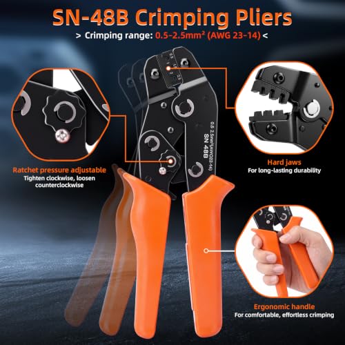 1052PCS Waterproof Electrical Connectors Kit with Crimper Tool