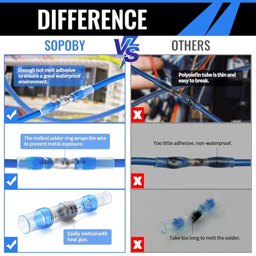200PCS Solder Seal Wire Connectors, Waterproof Solder Butt Connectors Kit - size: 200 pcs