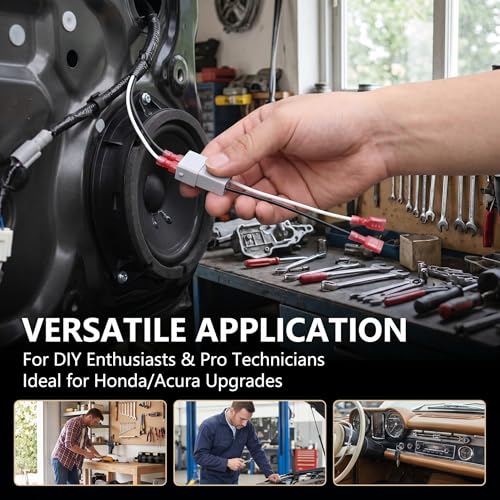 4 PCS Car Speaker Connector Harnesses, 72-7800 2 Pin Audio Modification Adapter, Plug and Play Door Speaker Harness, Compatible with Select Vehicle Models (Gray)