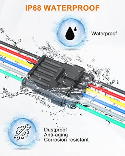 NAOEVO 6 Pin Connector Waterproof, 16 AWG 6 Wire Connectors, 6 Kits - size: 6 Pin