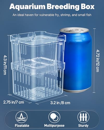 Pawfly Small Aquarium Fish Breeding Box for Fry Hatchery, Shrimp & Aggressive Fish Isolation - size: Small