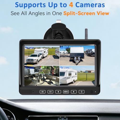 HD 1080P RV Backup Camera Wireless Easy Install: Plug-Play 7'' DVR Monitor - size: 7"+RV Camera for Furrion