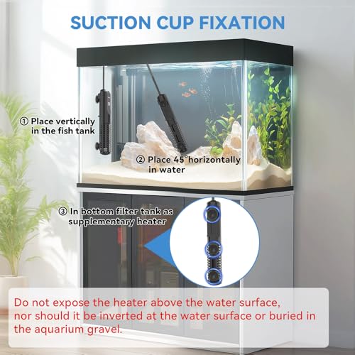 hygger Ceramic Submersible Aquarium Heater, New Explosion-Proof Fish Tank Water Heater with External Temp Controller Auto Thermostat Heater for Saltwater Freshwater (100W for 5~20 Gallon) - size: 100W for 5~20 gallon