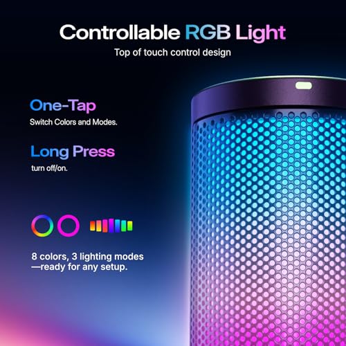 MAONO DGM20 USB Gaming Microphone for PC with Clear Voice & RGB Lighting - color: Black