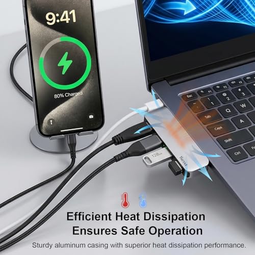 USB 3.0 Hub 4-Port Cable-Free USB Splitter for Laptop Left Side - color: Silvery(Left)