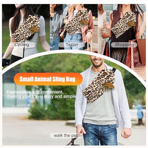 Portable Bearded Dragon Backpack Carrier with Leash and Harness Set, Beardie Carrier, Lizard Adjustable Harness with Leather Wings and Sling Bag, Reptile Small Pet Travel Cage - color: Pink