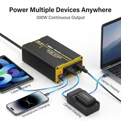 300W Car Power Inverter - DC 12V to 110V AC Car Plug Adapter