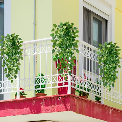 Sggvecsy Fake Hanging Plants 4 Pcs Artificial Hanging Plants Fake Ivy Vine Faux Pothos Vines Artificial Ivy Leaves Greenery Plant for Room Patio Home Indoor Outdoor Shelf Wall Garden Decor(No Baskets) - size: 4pcs