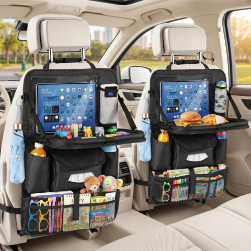 Car Backseat Organizer with Table Tray 9 Pockets Car Accessories,2Pack - color: A-2Pack