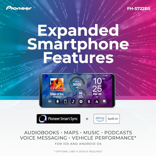 Pioneer FH-S722BS Double Din CD Car Stereo with Bluetooth and USB/AUX