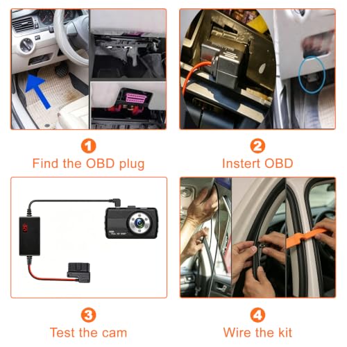 Dash Cam OBD Hardwire Kit Power Cable Type USB C Port