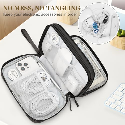 FYY Electronic Organizer, Travel Tech Pouch Bag, Large, Coffee - color: Coffee, size: 9.1 x 5.9 x 3.15 inches