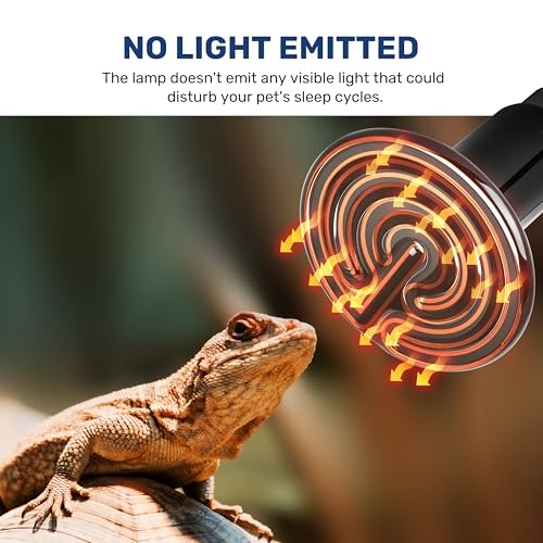 Reptile Heat Lamp 100W Ceramic Heat Emitter, No Light Emitting Heat Bulbs for Amphibian Pet Brooder Coop Incubating Chicken, Lizard Bearded Dragon Turtle Snake Terrarium - color: 1 Pcs (Black), size: 100 Watts