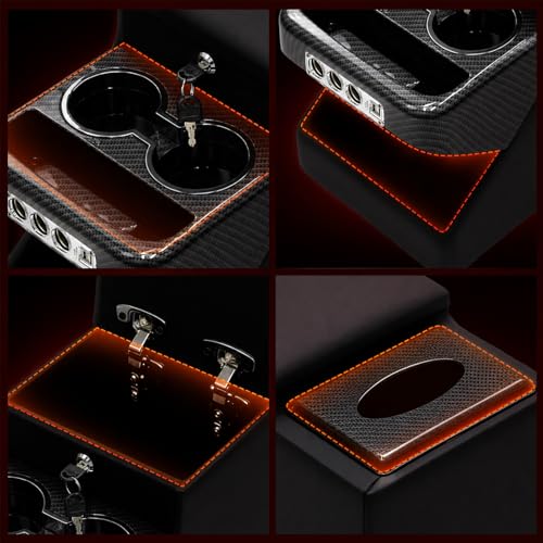 Universal Center Console Organizer for Minivans & SUVs - size: With Dual USB Charging/Holder/Locked