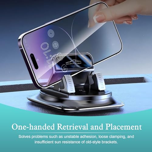 Dashboard Navigation Bracket, 360 Degree Rotation Automotive Phone Holder, Universal Self-Adhesive Non-Slip Car Phone Holder, for Most Cars (Black)
