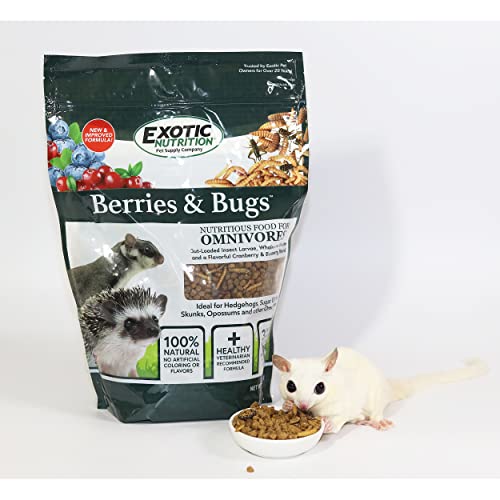 Berries & Bugs 3 lb. - All Natural High Protein High Fiber Insectivore Diet with Fruit, Gut-Loaded Insects, & Healthy Vitamins - Hedgehogs, Sugar Gliders, Skunks, Opossums & Other Insectivores - size: 3 Pound (Pack of 1)
