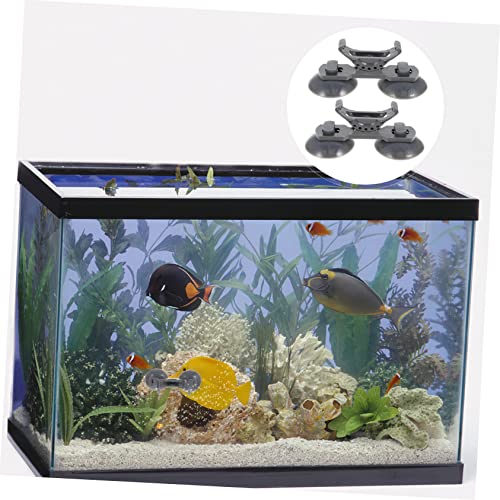 Generic 2pcs Fish Bracket Pump Small Fish Aquarium LED LED Bracket Accessories Terrarium Lamp Hanger for Cz Plastic Grey