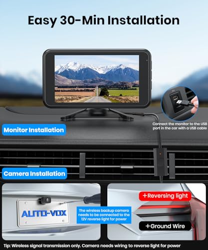 AUTO-VOX 5“ Wireless Backup Camera with 1080P Dual-Channel Monitor - size: 5 inch-USB-Single Cam