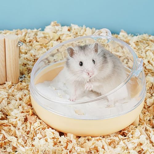 Meow&Woof Hamster Sand Bath Container, Large Sandbox Toilet Gerbil Batheoom, Tiny Chinchilla Dust Bathtub Sand Bath Box for Hamster Cage Accessories 5.2 Inch-White - color: White