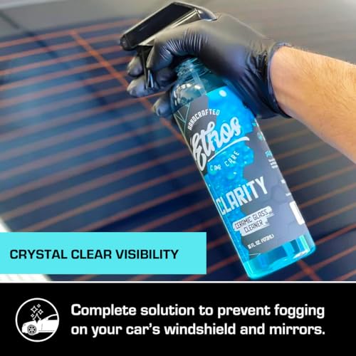 Ethos Clarity V2 – Ceramic Glass Cleaner & Windshield Water Repellent | Streak-Free Auto Glass Cleaner for Car Windows, Mirrors & Tinted Glass | Hydrophobic Protection - size: 128 Fl Oz (Pack of 1)
