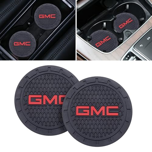 Car Cup Coaster, 2PCS Universal Non-Slip Cup Holders, Compatible with GMC Series Car Cup Holder Coasters，Car Drink Coaster Holder Accessory, Black, G Black2