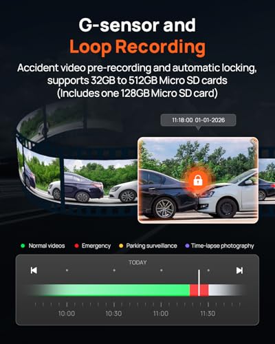 70mai 4K Dash Cam Front and Rear, 4K+1080P Dual STARVIS 2 Car Dash Camera for Cars, 4G LTE Remote Access, AI Motion Detection, WiFi 6, 5 GPS, 24H Parking Mode, HDR Night Vision, Voice Control, ADAS