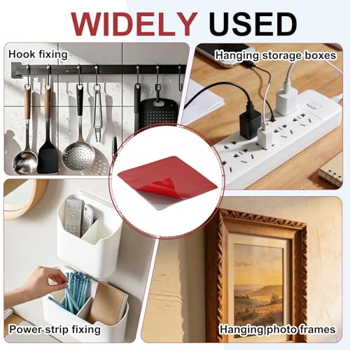 20 Pcs Double Sided Adhesive Pads, 0.98" x 0.98" Dash Cam Sticky Pads Self-Adhesive Square Mounting Foam Tape Waterproof & Heat Resistant for Car Walls Picture Home Decor, Red - size: 0.98" x 0.98"