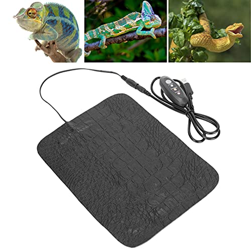 Tiiyee Reptile Heat Pad, Under Tank Terrarium Heating Mat Hermit Crab Heater Non Adhesive with Temperature Adjustment for Small Animals Turtle Tortoise Snakes Lizard Frog Gecko Amphibians Plant Warmer