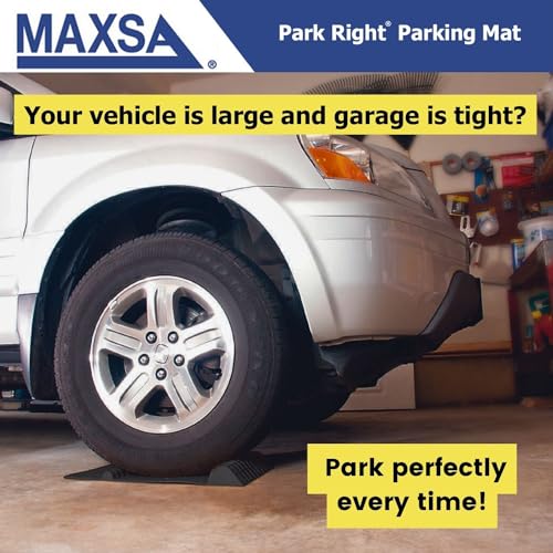 Maxsa 37358 Park Right 21.5" x 11" x 2" Parking Mat, Black - color: Black