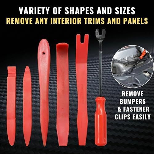 Auto Trim Removal Tool Set (No Scratch Plastic Pry Tool Kit) - Auto Trim Tool Kit Car Tools, Easy Door Panel Removal Tool, Fastener Removal, Clip, Molding, Dashboards, Interior Trim Tools
