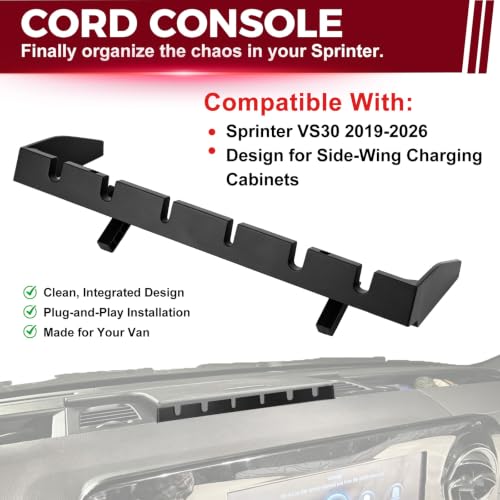 Dash Cord Organizer Compatible with Mercedes Sprinter VS30 19-26, 6 Ports