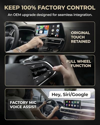Wireless CarPlay Adapter,Car Play Wireless Adapter, 2-in-1 CarPlay Car Adapter Dongle, Convert Factory Wired Apple CarPlay to Wireless, Ultra-Mini Plug & Play, Includes USB C & USB-A