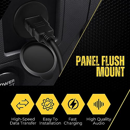 TNP USB Flush Mount Extension Cable for Car Dashboard, Male-Female, 6FT - size: 6FT