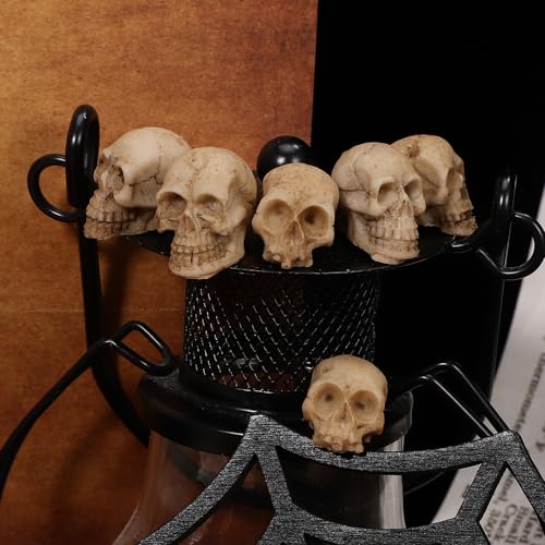 ABOOFAN 20pc Resin Mini Skulls - Halloween Skull Head Decor for Home Table & Garden