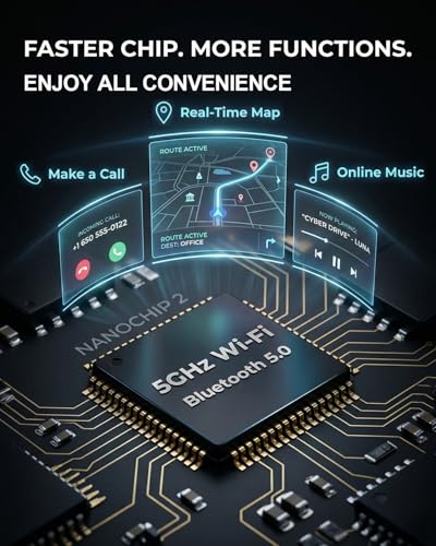 Wireless CarPlay Adapter,Car Play Wireless Adapter, 2-in-1 CarPlay Car Adapter Dongle, Convert Factory Wired Apple CarPlay to Wireless, Ultra-Mini Plug & Play, Includes USB C & USB-A
