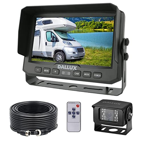 DALLUX Heavy Duty Vehicle Truck Bus Backup Camera System,Waterproof Night Vision Rear View Camera with 7 inch Monitor+66ft 4 PIN Camera Cable for Bus Truck Van Trailer RV Campers Motor Home(12V 24V) - color: DL002