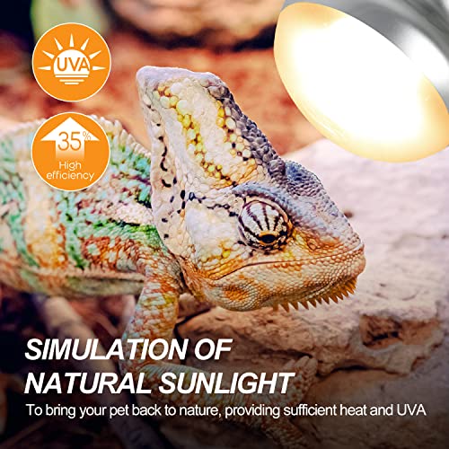 WACOOL 4Pack Reptile Heat Lamp Day & Night Kit 75W, Nature Simulated Basking Daylight & Nightlight UVA Heat Lamp Bulbs for Reptiles & Amphibians - style: 75W-4 PACK